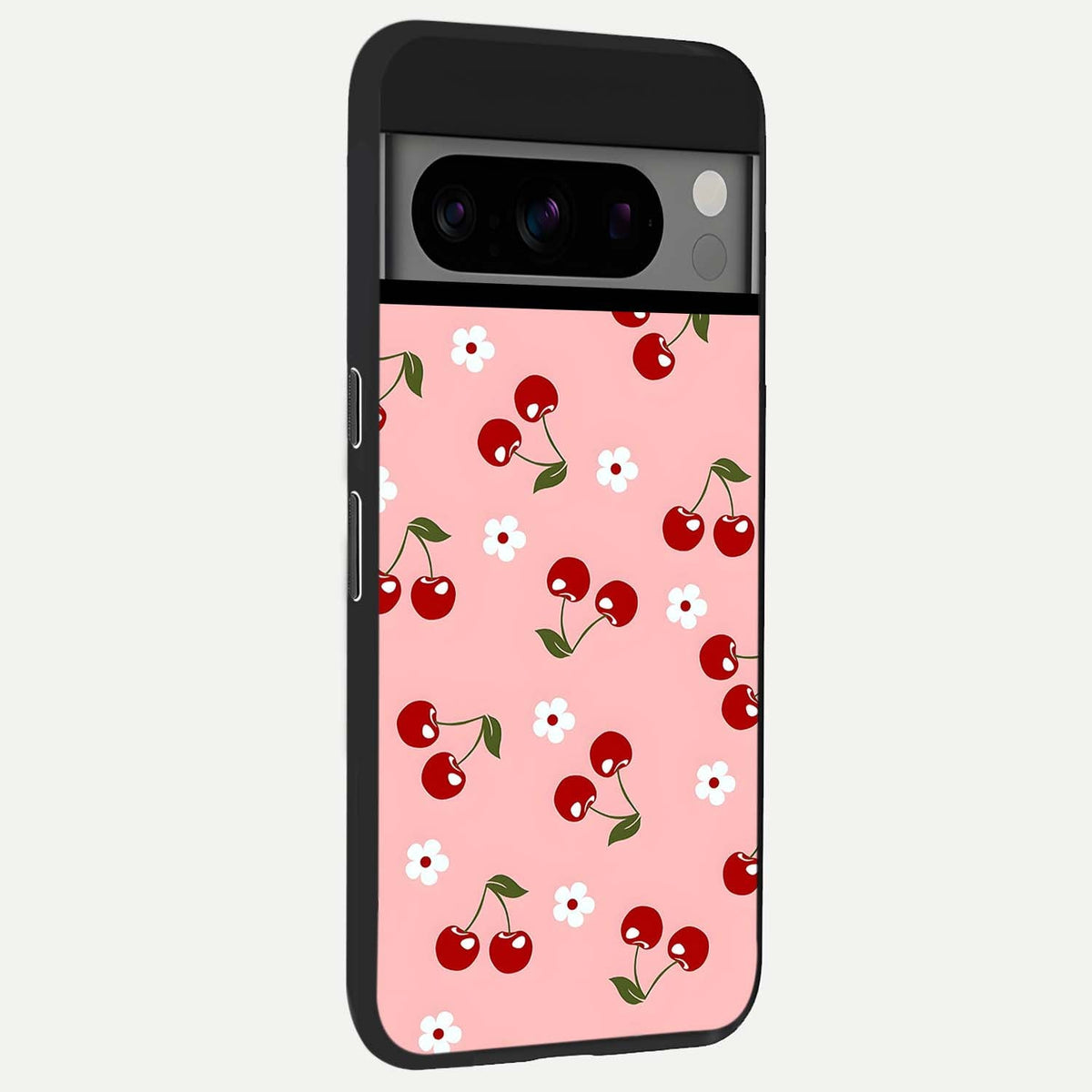  Cherry Love Mood back cover For Google Pixel 8 Pro slim fit glass case with vibrant aesthetic design