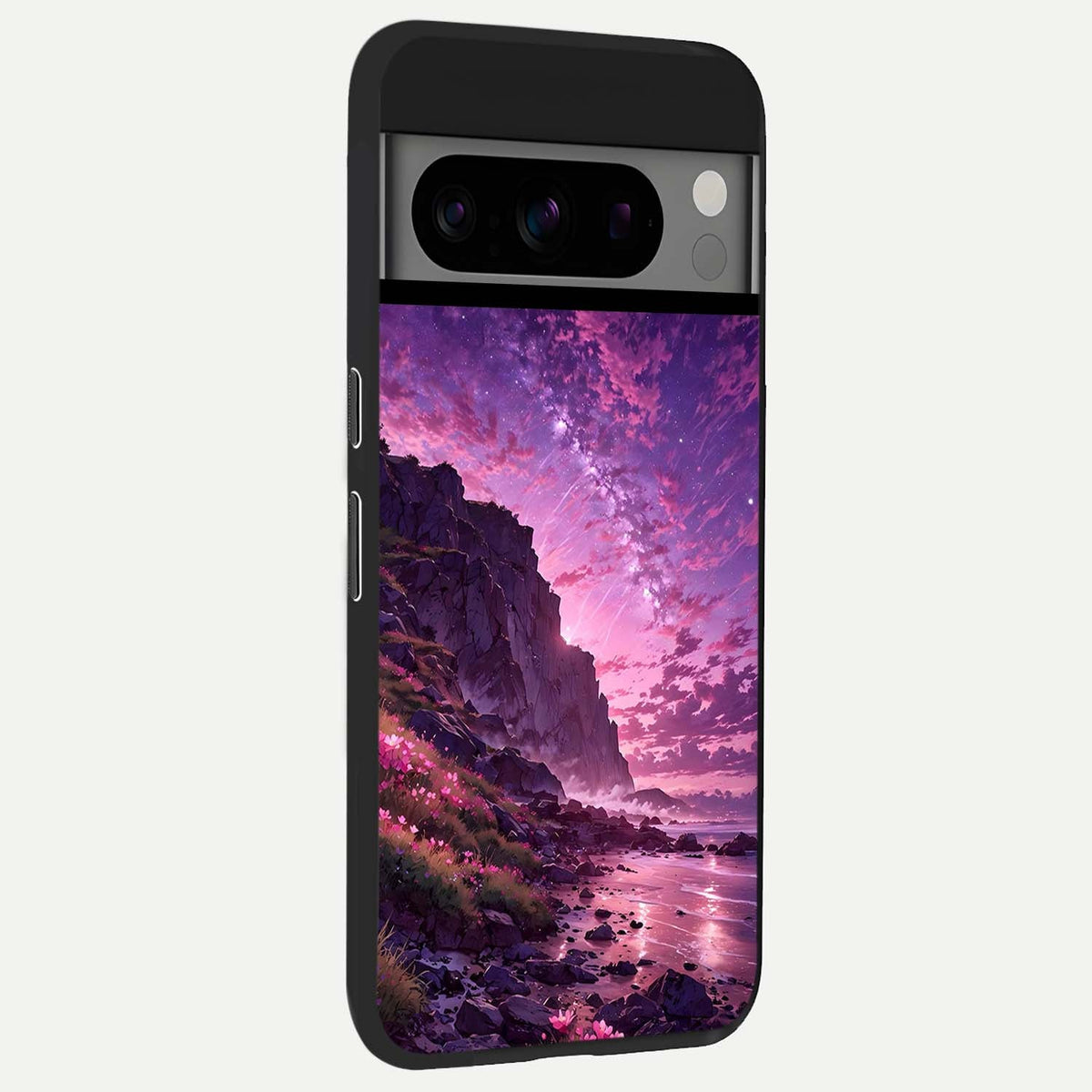  Twilight Blossom Coast back cover For Google Pixel 8 Pro slim fit glass case with vibrant aesthetic design