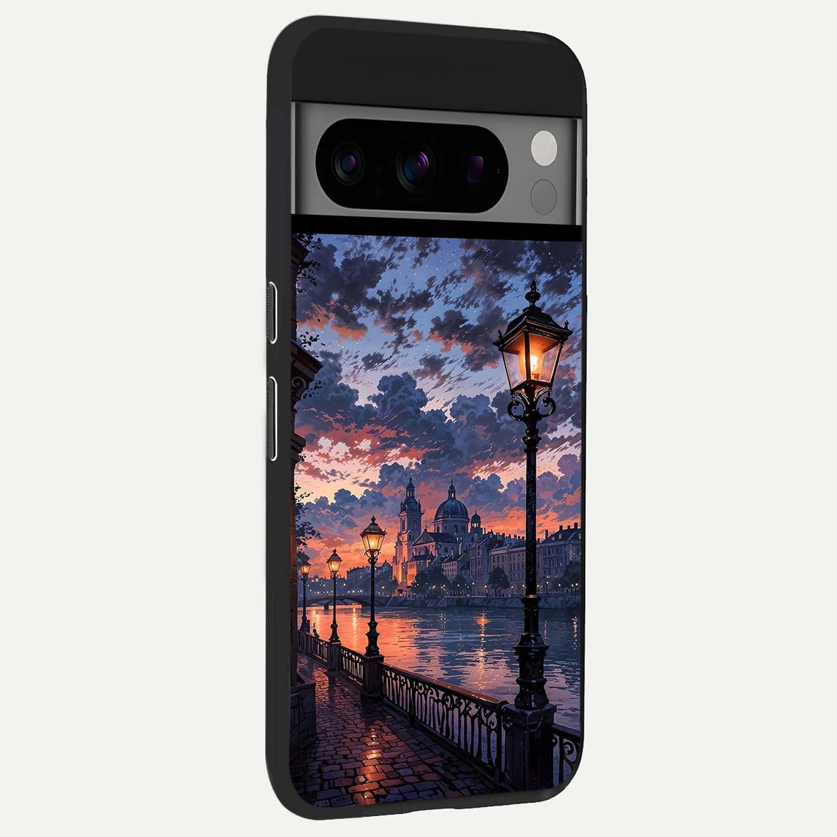  Twilight River Lights back cover For Google Pixel 8 Pro slim fit glass case with vibrant aesthetic design