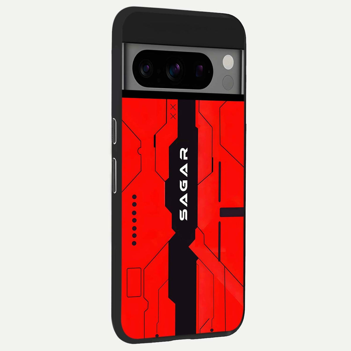  Voltage Rise CYBERPUNK Custom Name back cover For Google Pixel 8 Pro slim fit personalized glass case with bold cyberpunk design