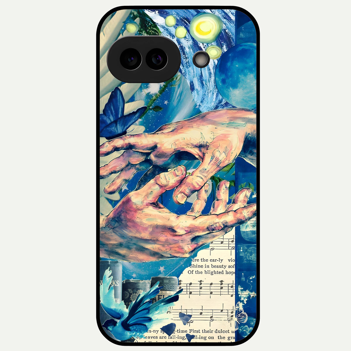  Aesthetic Divider Glass Case For Google Pixel 9A back cover – full design glossy printed glass finish