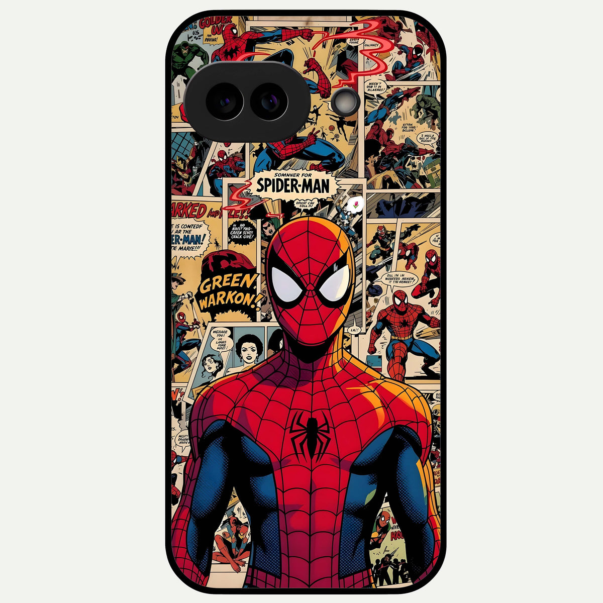 Aesthetic Spider Glass Case For Google Pixel 9A back cover – full design glossy printed glass finish