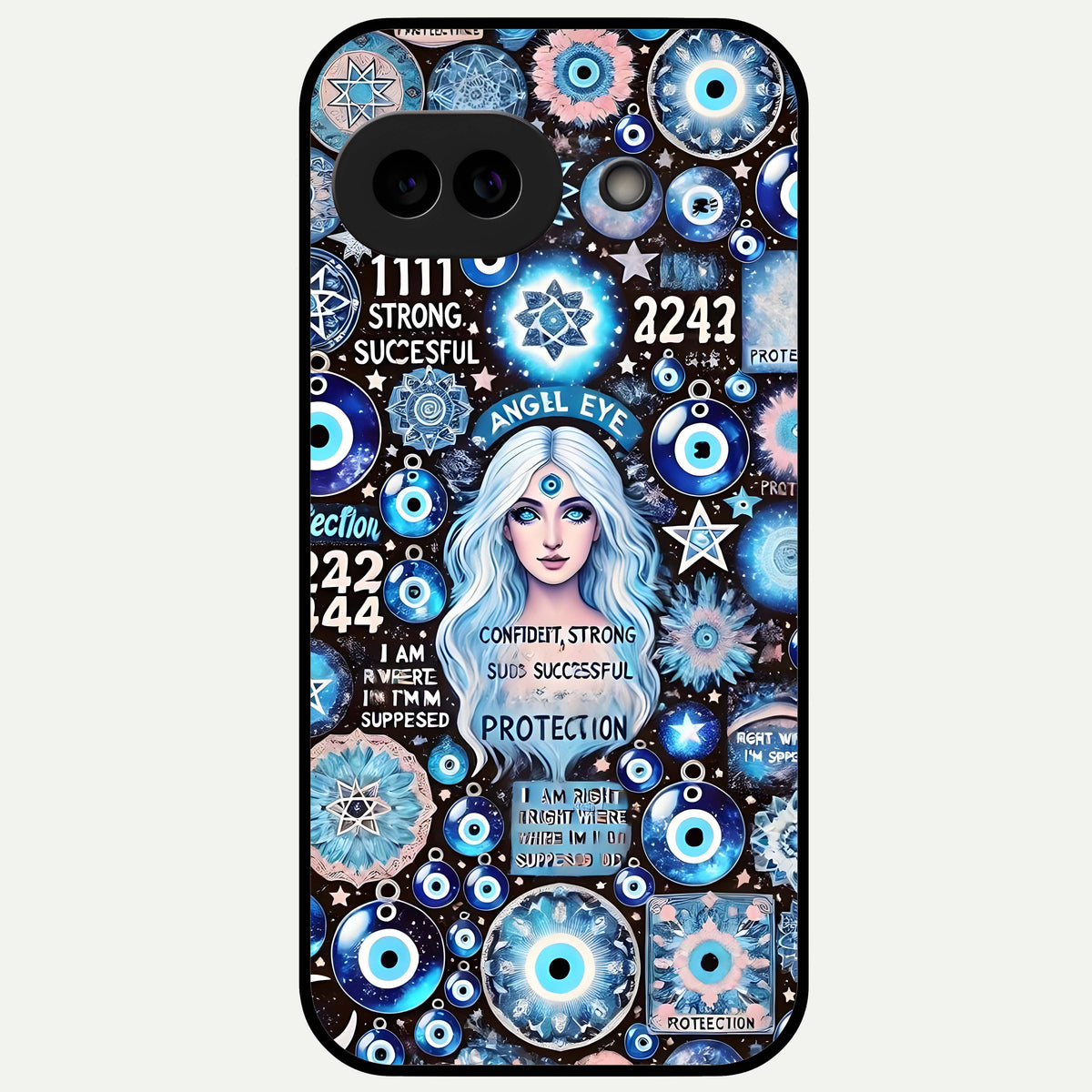  Angel Aura Shield Glass Case For Google Pixel 9A back cover – full design glossy printed glass finish