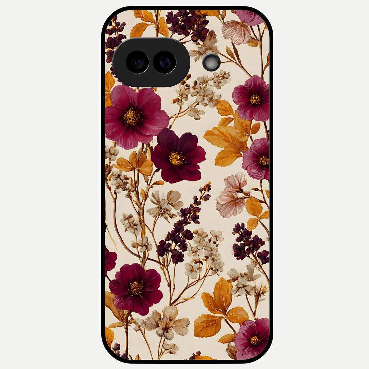  Autumn Wine Bloom Glass Case For Google Pixel 9A back cover – full design glossy printed glass finish