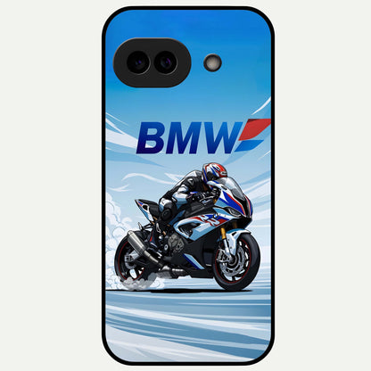 BMW Power Drift Glass Case For Google Pixel 9A back cover – full design glossy printed glass finish
