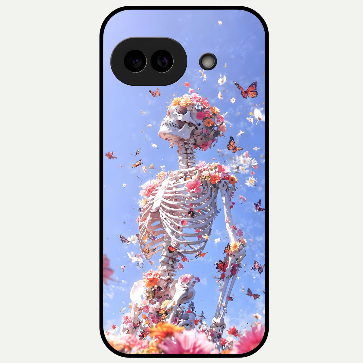  Bloom Beyond Bones Glass Case For Google Pixel 9A back cover – full design glossy printed glass finish