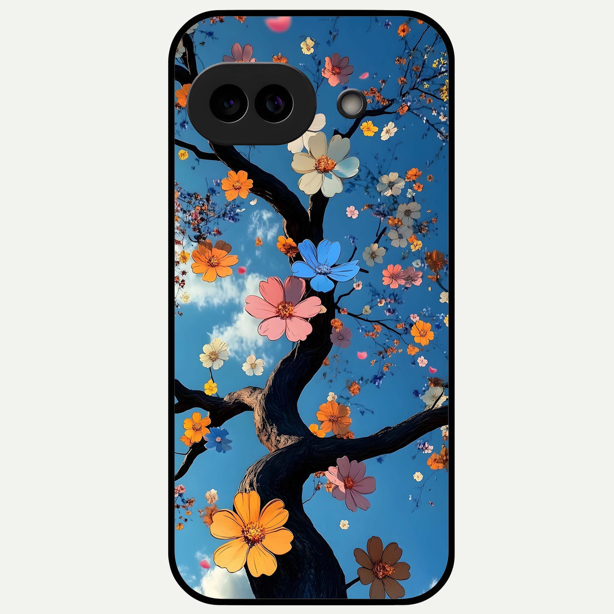  Blossom Dream Sky Glass Case For Google Pixel 9A back cover – full design glossy printed glass finish