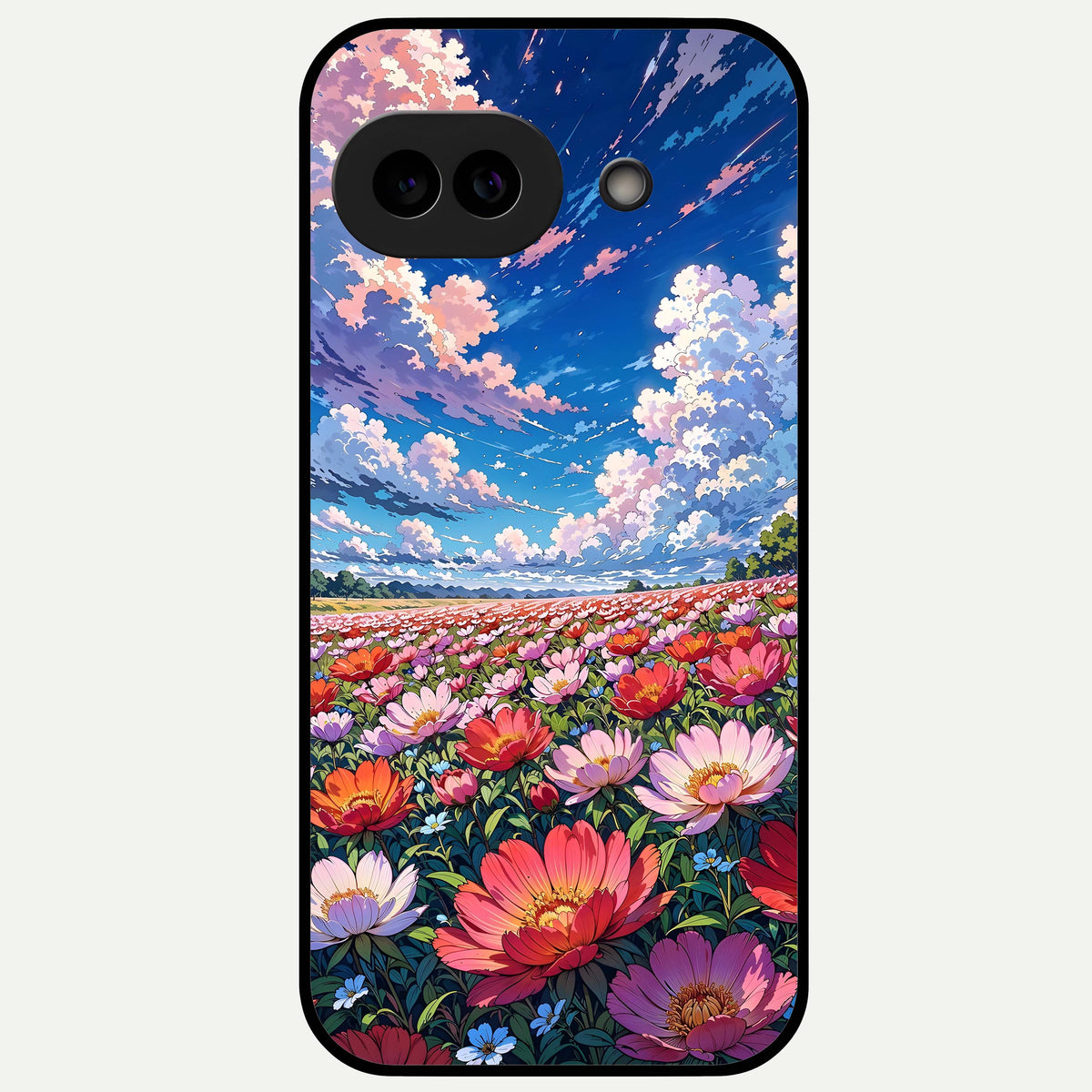  Blossom Sky Field Glass Case For Google Pixel 9A back cover – full design glossy printed glass finish