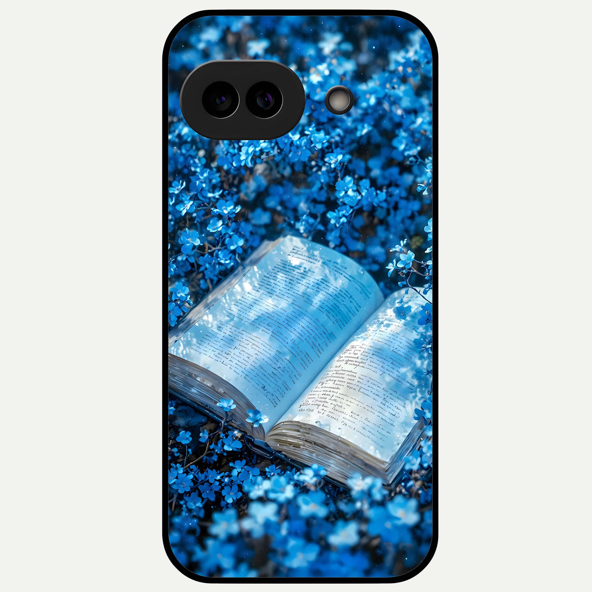  Blue Bloom Tales Glass Case For Google Pixel 9A back cover – full design glossy printed glass finish