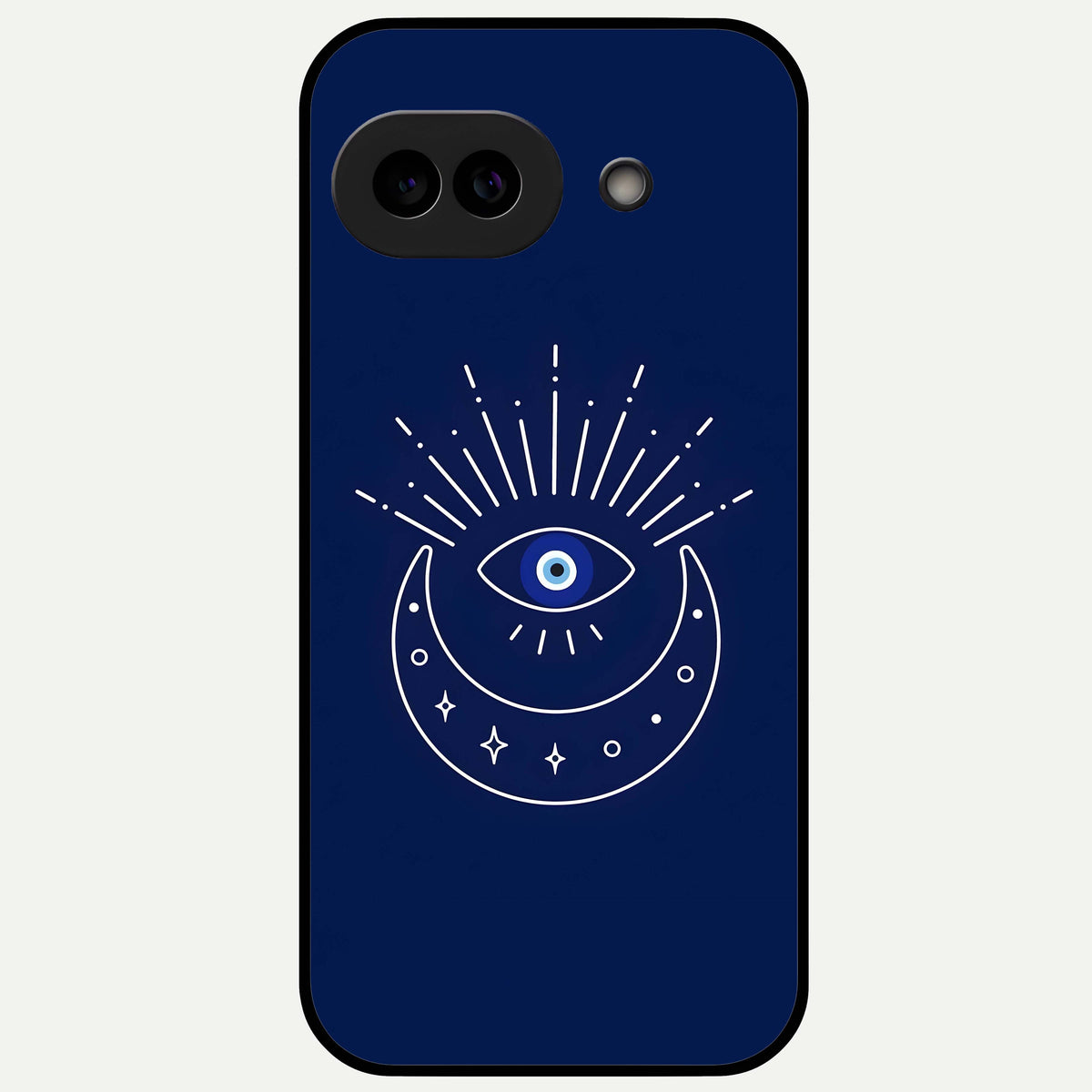  Blue Evil Eye Glass Case For Google Pixel 9A back cover – full design glossy printed glass finish