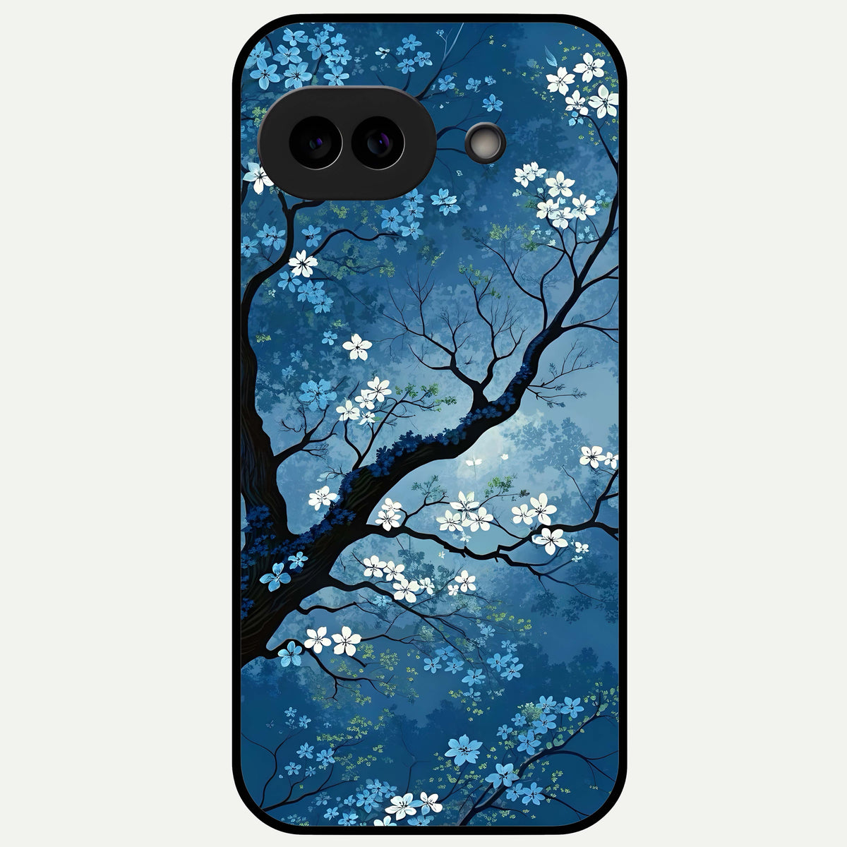  Blue Tree Serenity Glass Case For Google Pixel 9A back cover – full design glossy printed glass finish