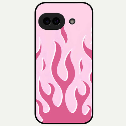  Blush Flame Energy Glass Case For Google Pixel 9A back cover – full design glossy printed glass finish