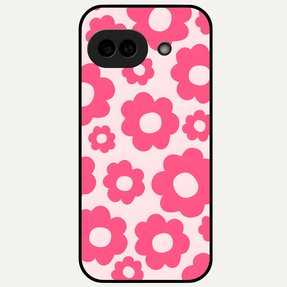  Blush Flower Pop Glass Case For Google Pixel 9A back cover – full design glossy printed glass finish