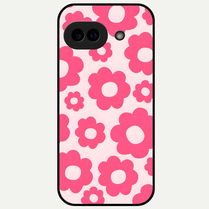  Blush Flower Pop Glass Case For Google Pixel 9A back cover – full design glossy printed glass finish