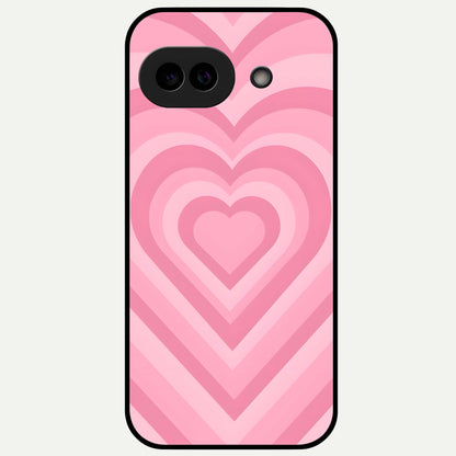  Blush Heart Waves Glass Case For Google Pixel 9A back cover – full design glossy printed glass finish