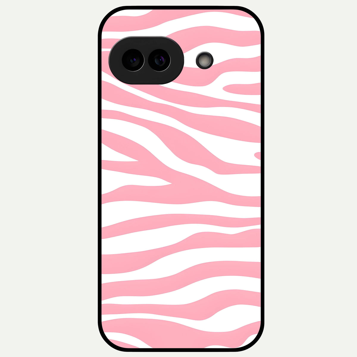  Blush Zebra Flow Glass Case For Google Pixel 9A back cover – full design glossy printed glass finish