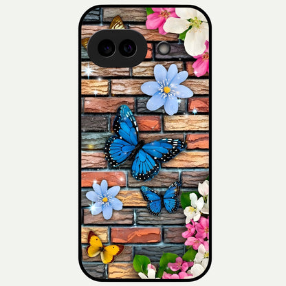  Brick Bloom Flight Glass Case For Google Pixel 9A back cover – full design glossy printed glass finish