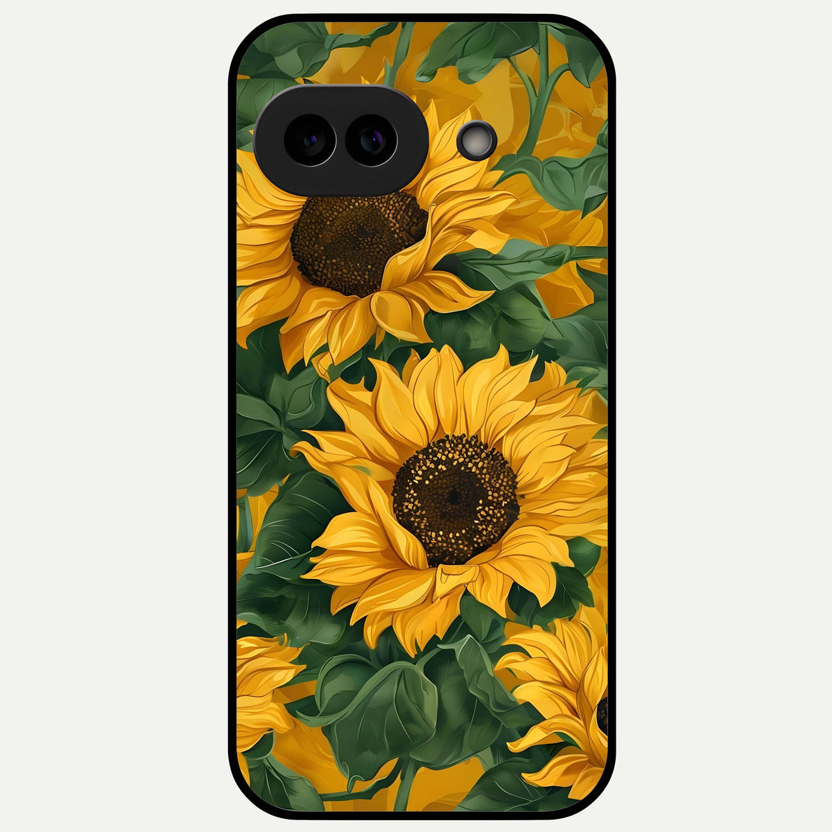  Bright Sunflower Bloom Glass Case For Google Pixel 9A back cover – full design glossy printed glass finish