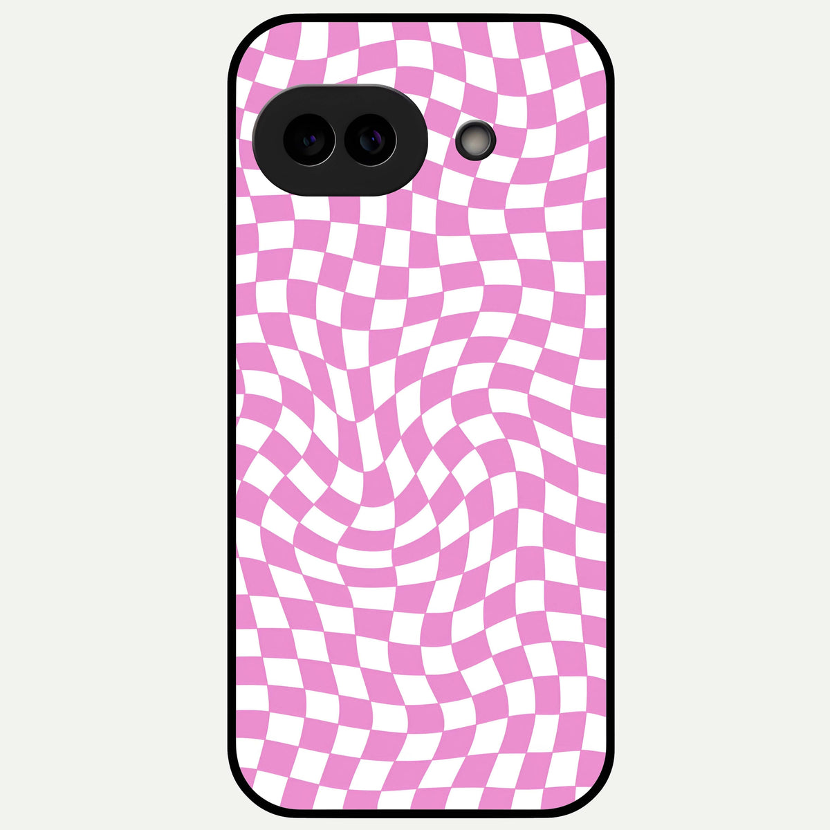  Bubblegum Check Wave Glass Case For Google Pixel 9A back cover – full design glossy printed glass finish