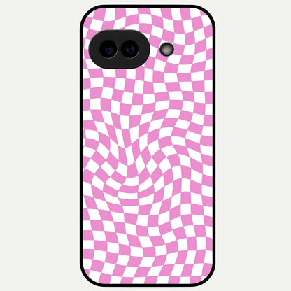  Bubblegum Check Wave Glass Case For Google Pixel 9A back cover – full design glossy printed glass finish