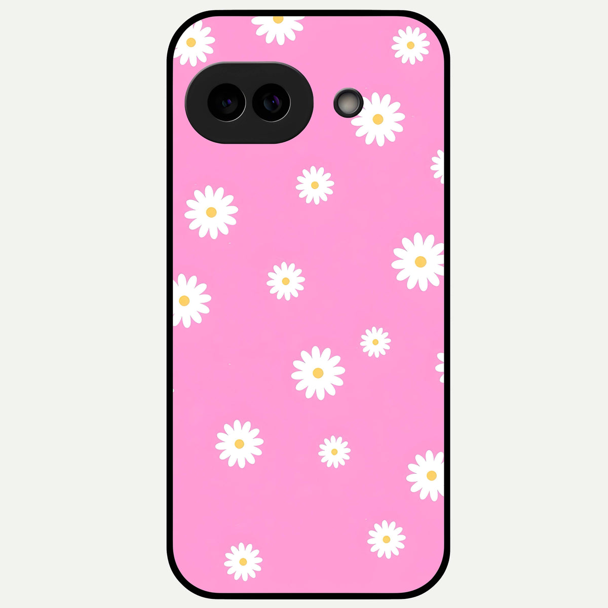  Bubblegum Daisy Pop Glass Case For Google Pixel 9A back cover – full design glossy printed glass finish