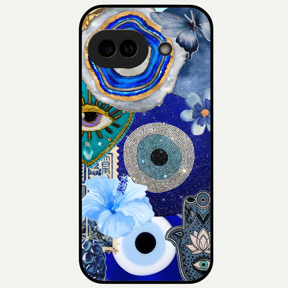  Celestial Blue Vision Glass Case For Google Pixel 9A back cover – full design glossy printed glass finish