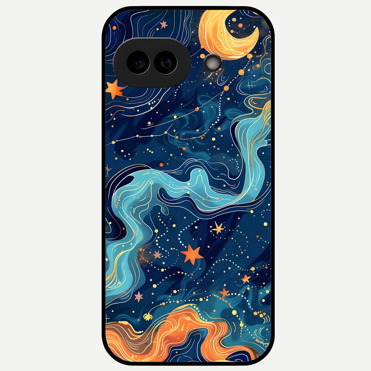  Celestial Dream Flow Glass Case For Google Pixel 9A back cover – full design glossy printed glass finish
