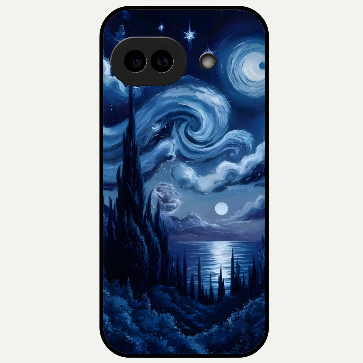  Celestial Dream Van Gogh Glass Case For Google Pixel 9A back cover – full design glossy printed glass finish