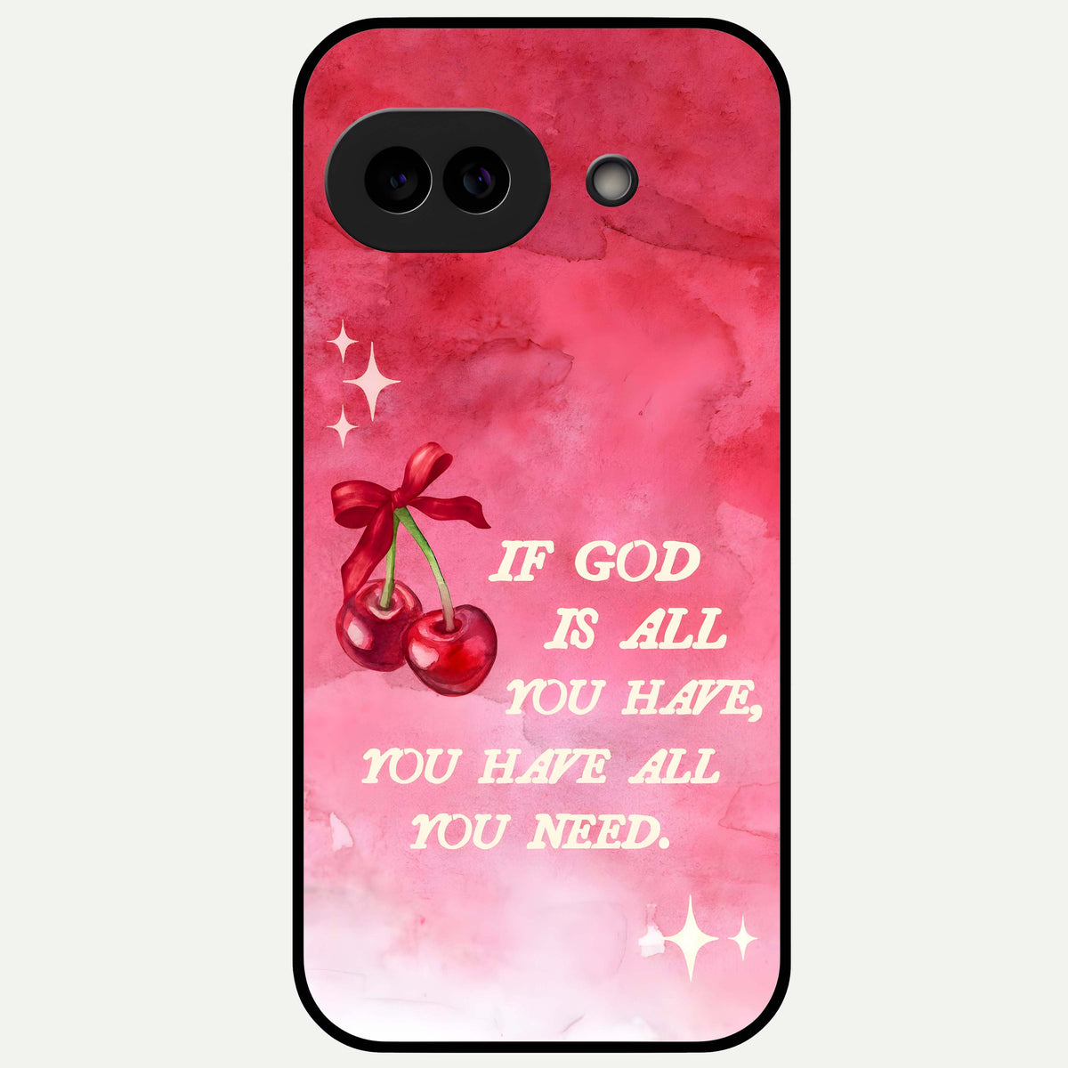  Cherry Quote Glass Case For Google Pixel 9A back cover – full design glossy printed glass finish