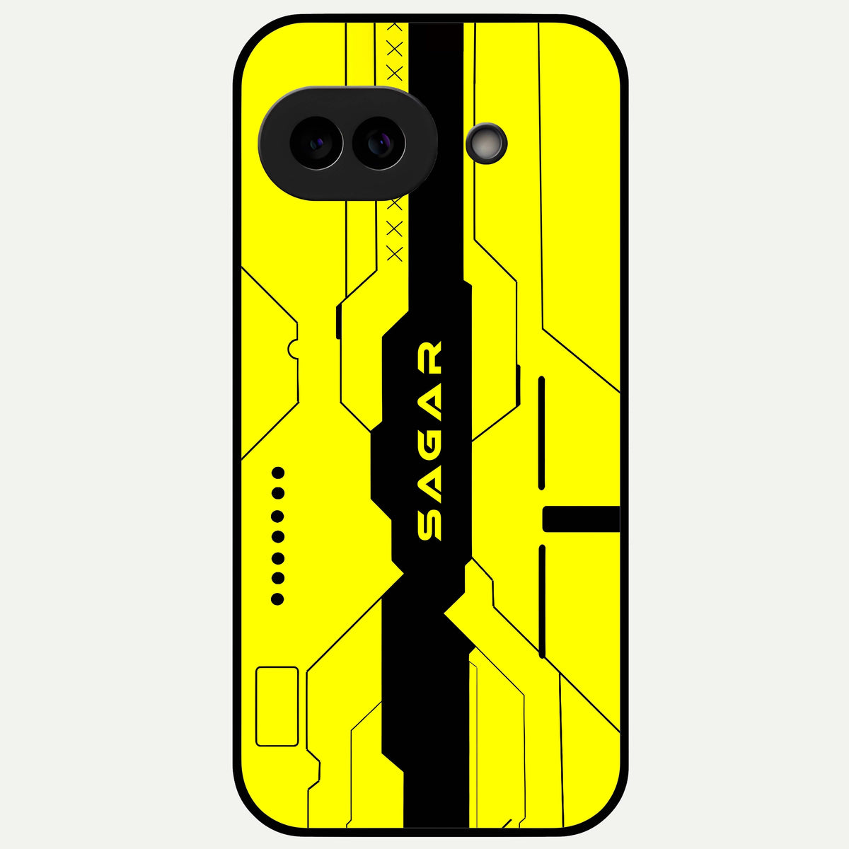  Circuit CYBERPUNK Custom Name Glass Case For Google Pixel 9A back cover – full design glossy printed glass finish