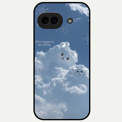  Cloud Bunny Dreams Glass Case For Google Pixel 9A back cover – full design glossy printed glass finish