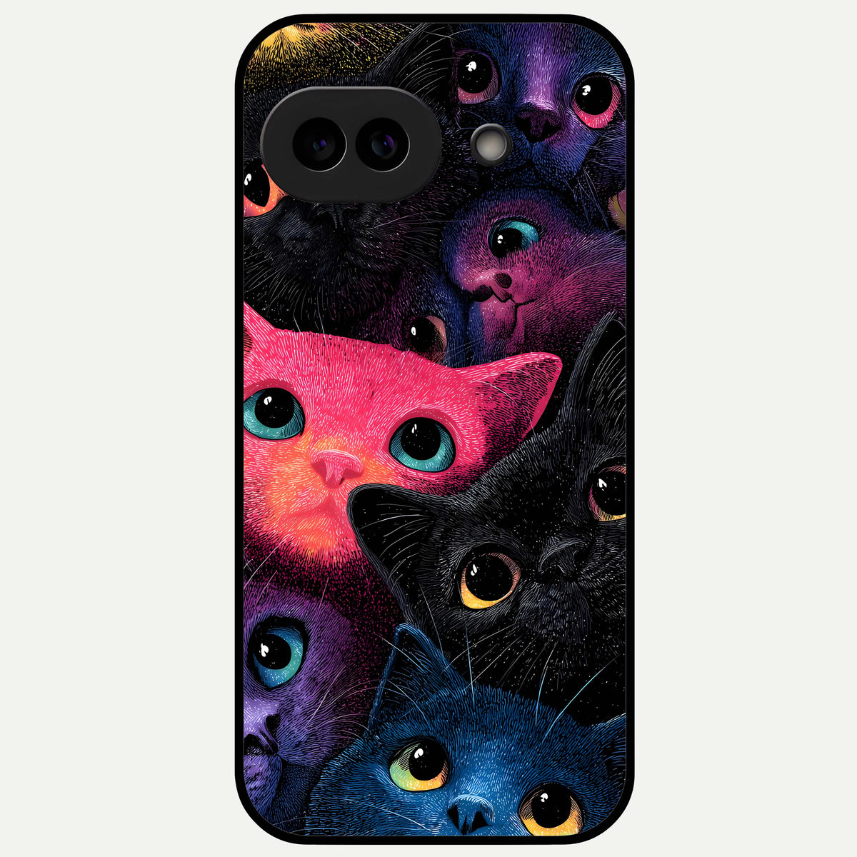  Cosmic Cats Dreams Glass Case For Google Pixel 9A back cover – full design glossy printed glass finish