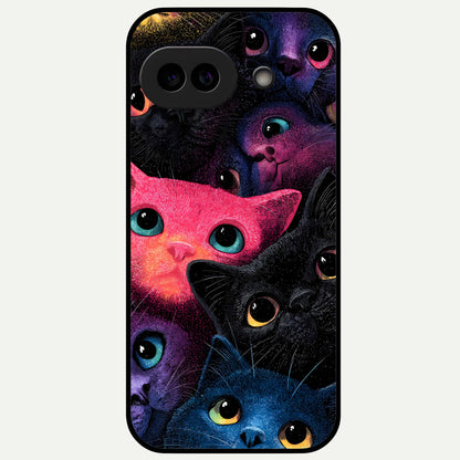  Cosmic Cats Dreams Glass Case For Google Pixel 9A back cover – full design glossy printed glass finish