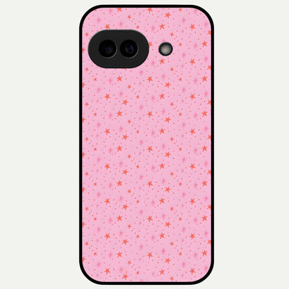  Cosmic Pink Sparkle Glass Case For Google Pixel 9A back cover – full design glossy printed glass finish