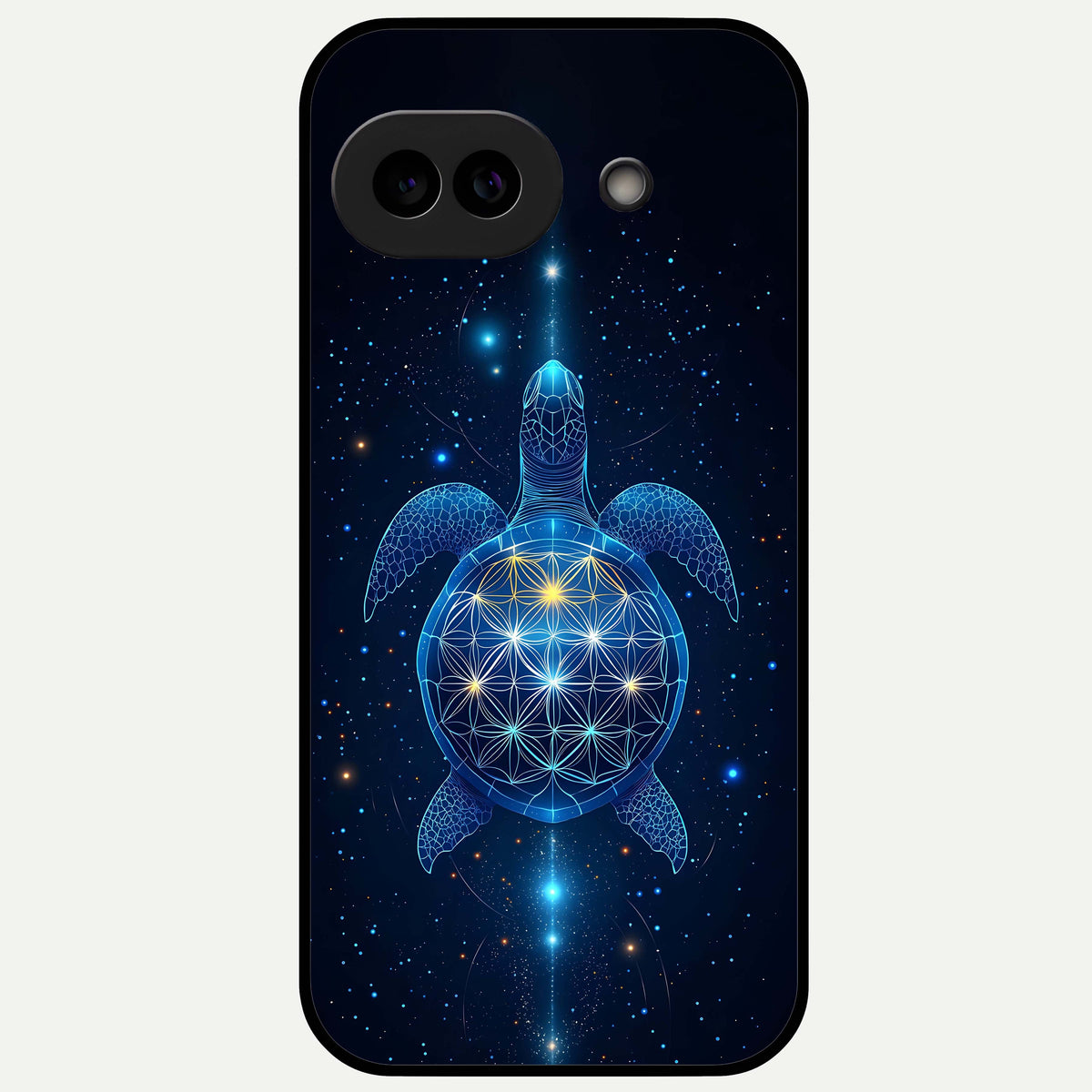  Crimson Blue Turtle Glass Case For Google Pixel 9A back cover – full design glossy printed glass finish