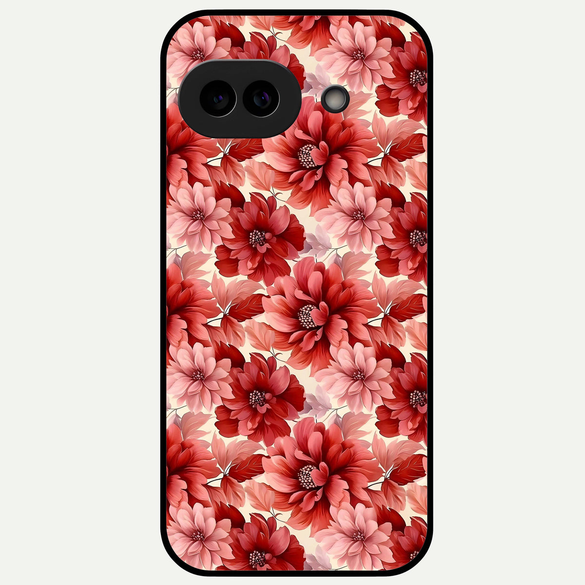  Crimson Love Petals Glass Case For Google Pixel 9A back cover – full design glossy printed glass finish