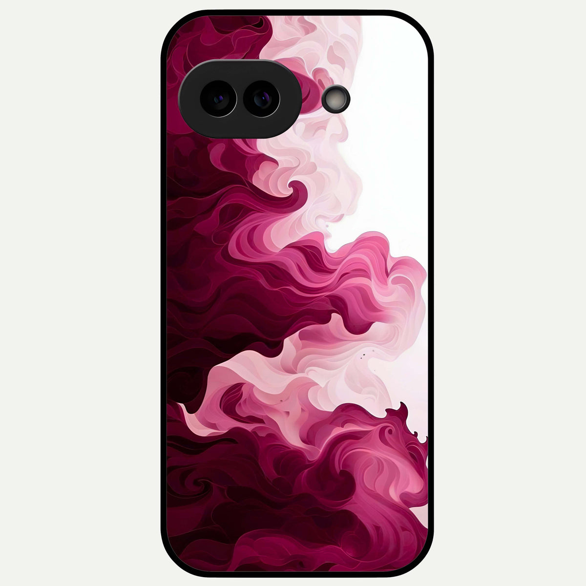  Crimson Wave Flow Glass Case For Google Pixel 9A back cover – full design glossy printed glass finish