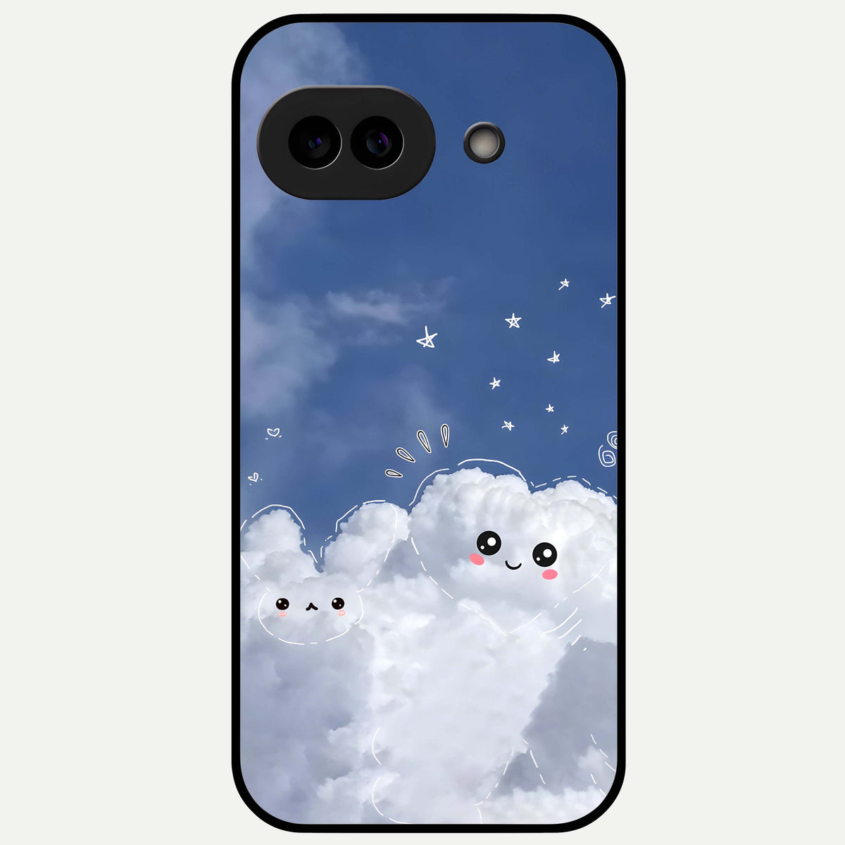  Cute Blossom Cloud Glass Case For Google Pixel 9A back cover – full design glossy printed glass finish