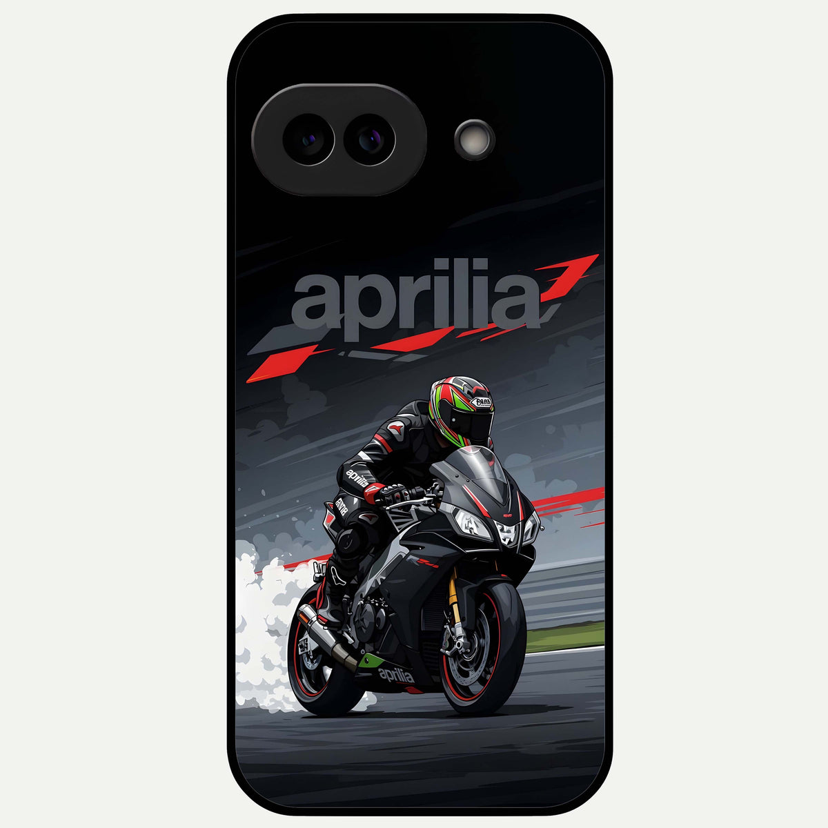  Dark Aprilla Glass Case For Google Pixel 9A back cover – full design glossy printed glass finish