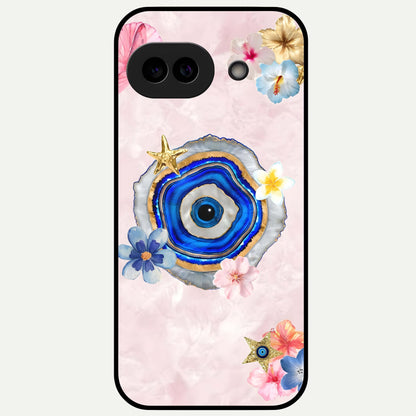  Divine Aura Bloom Glass Case For Google Pixel 9A back cover – full design glossy printed glass finish