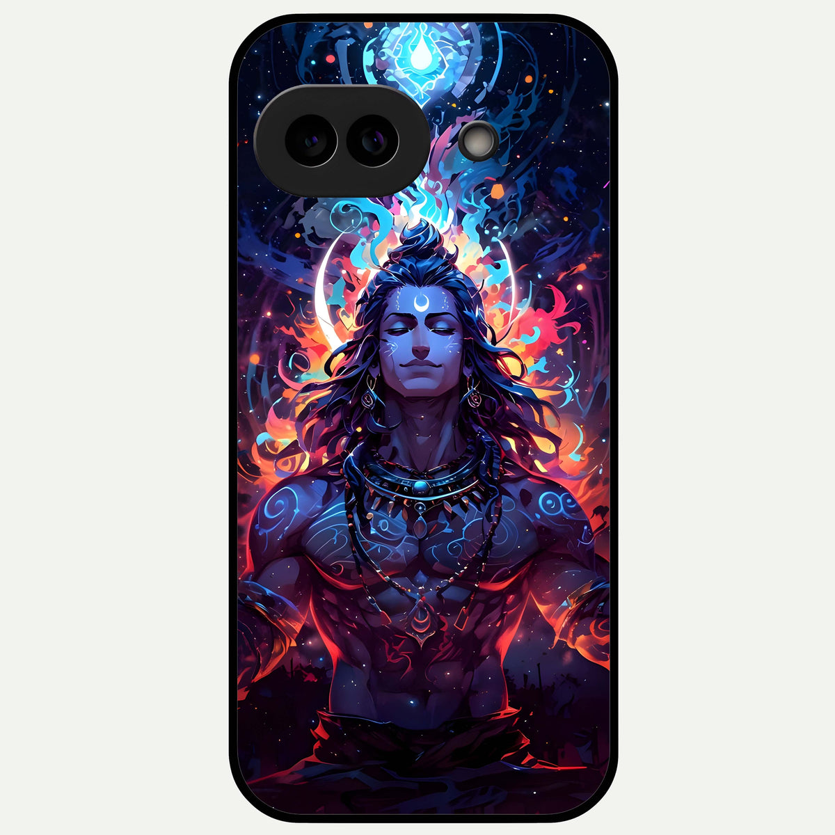  Divine Fire Shiv Glass Case For Google Pixel 9A back cover – full design glossy printed glass finish