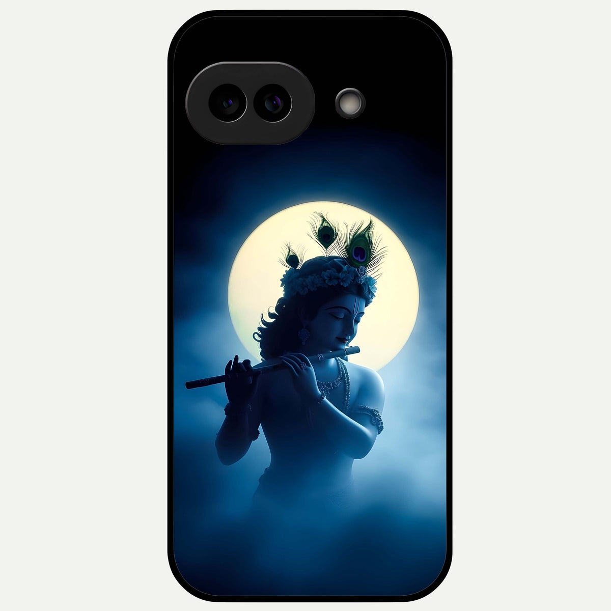  Divine Moon Flute Glass Case For Google Pixel 9A back cover – full design glossy printed glass finish