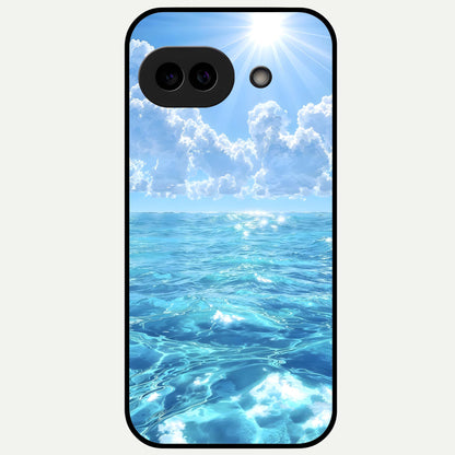  Endless Ocean Horizon Glass Case For Google Pixel 9A back cover – full design glossy printed glass finish