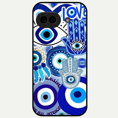  Evil Eyes Dream Glass Case For Google Pixel 9A back cover – full design glossy printed glass finish