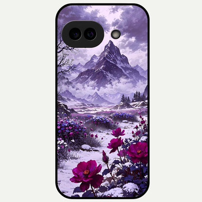  Flower Mountain View Glass Case For Google Pixel 9A back cover – full design glossy printed glass finish