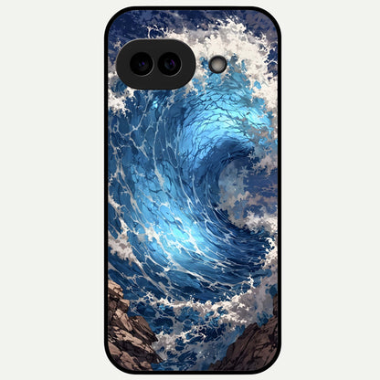  Giant Ocean Wave Glass Case For Google Pixel 9A back cover – full design glossy printed glass finish