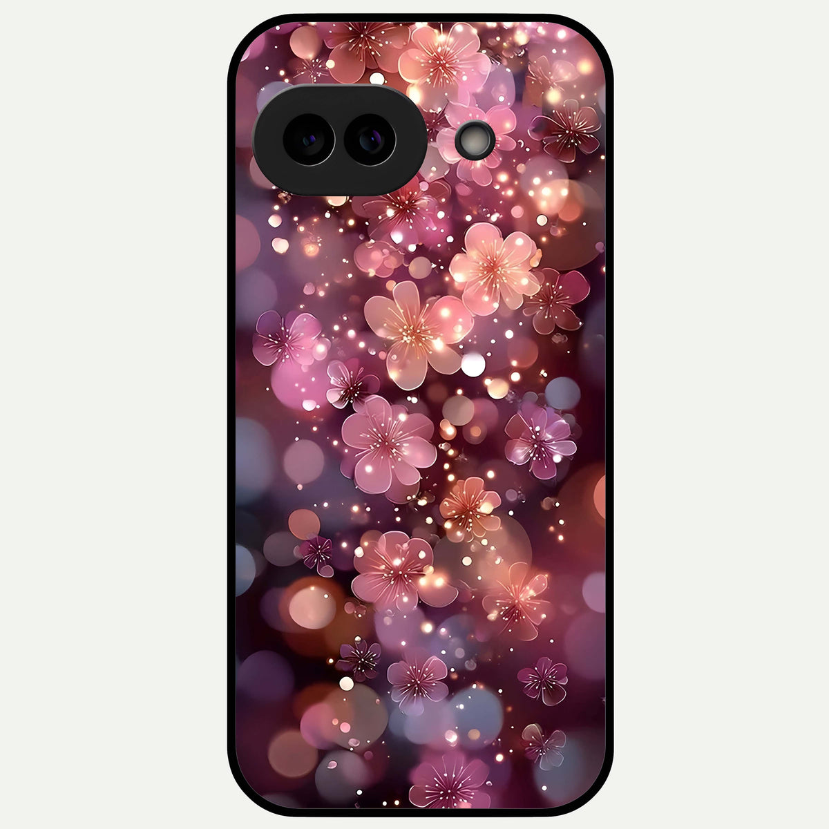  Glowing Petal Bliss Glass Case For Google Pixel 9A back cover – full design glossy printed glass finish