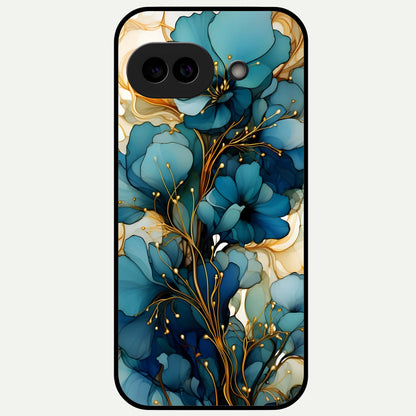  Golden Bloom Symphony Glass Case For Google Pixel 9A back cover – full design glossy printed glass finish