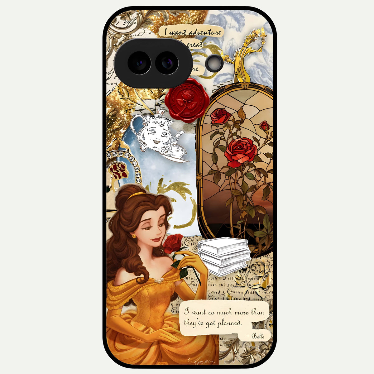  Golden Dream Belle Glass Case For Google Pixel 9A back cover – full design glossy printed glass finish