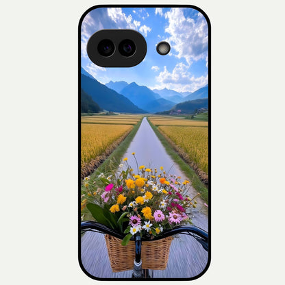  Golden Field Journey Glass Case For Google Pixel 9A back cover – full design glossy printed glass finish